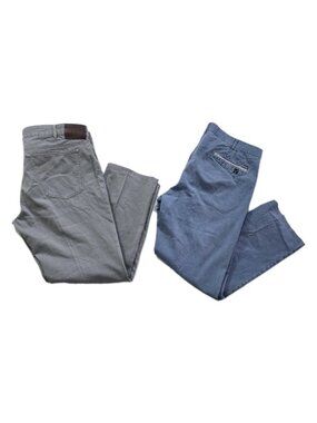 Meyer Pants Mens 38x28/29 Lot of 2 Blue Dublin Gray Arizona Cotton Stretch Edgy